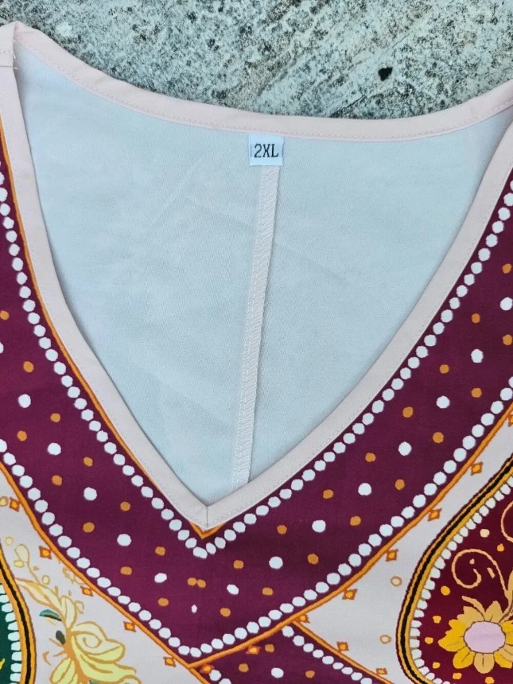 Women Dress Middle Eastern Robe Spring Summer Fashion Ethnic Print Size Plus 2XL - Picture 10 of 12